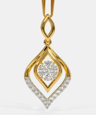 Golden Petal Diamond Pendant